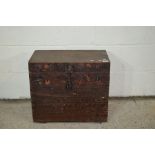 VINTAGE FITTED OAK STORAGE BOX, WIDTH APPROX 54CM