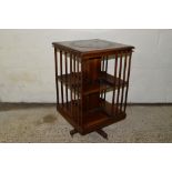 EARLY 20TH CENTURY MAHOGANY REVOLVING BOOKCASE, APPROX 50CM SQUARE