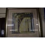 FRAMED ART NOUVEAU STYLE PRINT, APPROX SIZE 58CM SQUARE