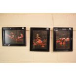 THREE FRAMED ORIENTAL STYLE EMBROIDERIES