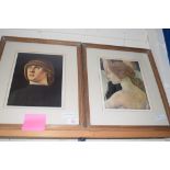 PAIR OF FRAMED PRINTS, FRAME SIZE APPROX 37 X 46CM