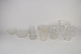 CUT GLASS WARES, VARIOUS BOWLS, FINGER BOWLS AND DESSERT BOWLS