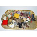 TRAY OF COSTUME JEWELLERY AND ASSORTED ITEMS