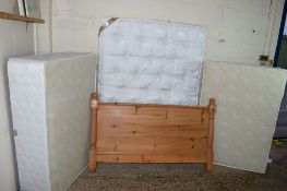 DIVAN BED WITH MATTRESS AND PINE HEADBOARD (DOUBLE)