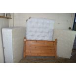 DIVAN BED WITH MATTRESS AND PINE HEADBOARD (DOUBLE)