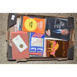 BOX OF MIXED BOOKS, VARIOUS TITLES, SOME STREET ATLASES AND HARDBACK NOVELS