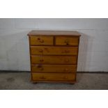 MODERN PINE CHEST OF TWO SHORT OVER FOUR LONG DRAWERS, WIDTH APPROX 85CM