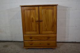 PINE TV CUPBOARD, WIDTH APPROX 85CM