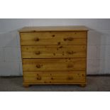 MODERN PINE CHEST OF FOUR LONG DRAWERS, WIDTH APPROX 87CM