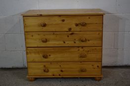 MODERN PINE CHEST OF FOUR LONG DRAWERS, WIDTH APPROX 87CM