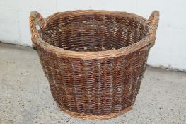 WICKER LOG BASKET, DIAM APPROX 63CM