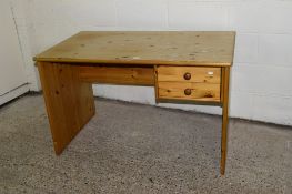 MODERN WAXED PINE DESK, WIDTH APPROX 120CM