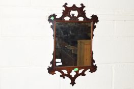 EARLY 20TH CENTURY CARVED MIRROR, WIDTH MAX 43CM