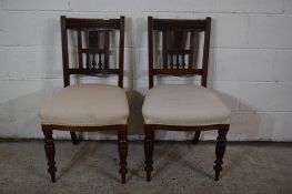 PAIR OF 19TH CENTURY CARVED HALL CHAIRS, WIDTH APPROX 41CM