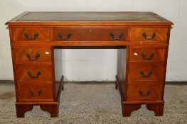 REPRODUCTION LEATHER TOPPED DESK, LENGTH APPROX 121CM