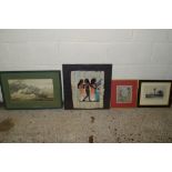 SELECTION OF VARIOUS FRAMED PICTURES INCLUDING PRINT OF SAILING SHIP, SPY ILLUSTRATIONS ETC