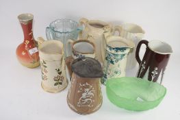 POTTERY JUGS , LATE 19TH CENTURY, VARIOUS DESIGNS AND MAKERS