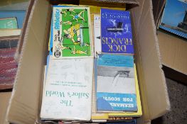 BOX OF MIXED BOOKS, SOME SAILING AND FISHING INTEREST