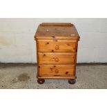 SMALL PINE BEDSIDE CHEST OF DRAWERS, APPROX WIDTH 46CM