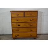 MODERN PINE CHEST OF TWO SHORT OVER FOUR LONG DRAWERS, WIDTH APPROX 85CM