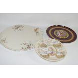 CERAMIC ITEMS INCLUDING VICTORIA DIAMOND JUBILEE PLATE, LARGE PLATE DECORATED IN VIENNA STYLE WITH