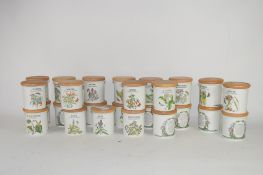 PORTMEIRION HERB AND SPICE GARDEN SMALL JARS WITH WOODEN COVERS