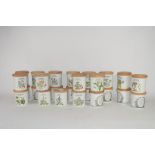 PORTMEIRION HERB AND SPICE GARDEN SMALL JARS WITH WOODEN COVERS