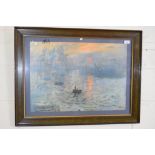 LARGE FRAMED PRINT OF A MONET PAINTING