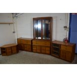 MATCHING SUITE OF MID TO LATE 20TH CENTURY TEAK EFFECT UNITS, GOOD QUALITY, COMPRISING HI-FI/