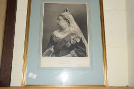 FRAMED ENGRAVING ENTITLED "HM THE QUEEN, EMPRESS OF INDIA", APPROX 33 X 28CM