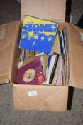 BOX OF MAINLY SINGLES RECORDS, POP MUSIC, SOME ROLLING STONES ETC