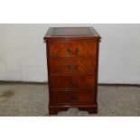 GOOD QUALITY LEATHER TOPPED REPRODUCTION MAHOGANY EFFECT TWO-DRAWER FILING CABINET, WIDTH APPROX