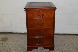 GOOD QUALITY LEATHER TOPPED REPRODUCTION MAHOGANY EFFECT TWO-DRAWER FILING CABINET, WIDTH APPROX