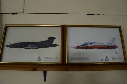 PAIR OF MILITARY AVIATION INTEREST PRINTS DEPICTING A BUCCANEER S.2B OF 12 SQUADRON, RAF