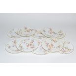 GROUP OF ENGLISH PORCELAIN SIDE PLATES WITH FLORAL DESIGN