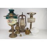 LARGE GLASS BOX CONTAINING ITEMS MAINLY GLASS LAMPS AND SHADES