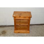 SMALL MODERN PINE SIDE CABINET, WIDTH APPROX 50CM