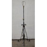 WROUGHT IRON LAMP STANDARD, APPROX HEIGHT 145CM