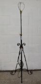 WROUGHT IRON LAMP STANDARD, APPROX HEIGHT 145CM