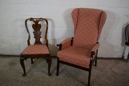 19TH CENTURY DINING CHAIR, WIDTH APPROX 52CM