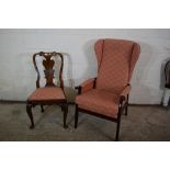 19TH CENTURY DINING CHAIR, WIDTH APPROX 52CM