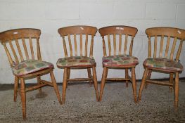 SET OF FOUR MODERN PINE KITCHEN CHAIRS, EACH HEIGHT APPROX 86CM