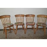 SET OF FOUR MODERN PINE KITCHEN CHAIRS, EACH HEIGHT APPROX 86CM