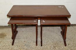 SET OF LOW REPRODUCTION MAHOGANY TABLES, LARGEST LENGTH APPROX 94CM