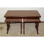 SET OF LOW REPRODUCTION MAHOGANY TABLES, LARGEST LENGTH APPROX 94CM