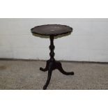 SCALLOPED EDGED CARVED OCCASIONAL TABLE, WIDTH APPROX 54CM MAX, RAISED ON AN ORNATELY CARVED