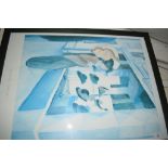 FRAMED PRINT OF AN AUGUST MACKE PAINTING