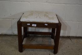 SMALL MID-20TH CENTURY JOINTED UPHOLSTERED STOOL, APPROX LENGTH 41CM