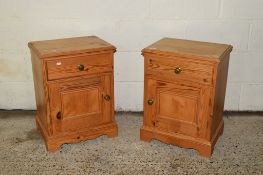 PAIR OF DISTRESSED PINE VINTAGE BEDROOM CABINETS, WIDTH APPROX 46CM