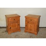 PAIR OF DISTRESSED PINE VINTAGE BEDROOM CABINETS, WIDTH APPROX 46CM